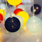 Rainbow Cotton Ball String LED Fairy Lights as Christmas Ornaments 