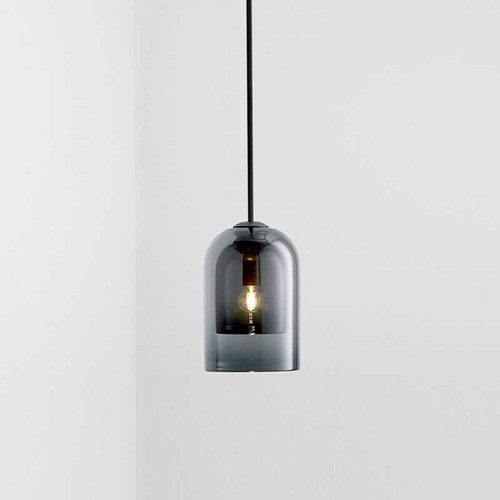 LED Pendant Light Double Glass Shade Gray Modern Simple Design from Singapore best online lighting shop horizon lights