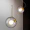Modern LED Pendant Light Glass Ball Metal Pin Holder Restaurants Dining Room Decor