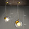 Modern LED Pendant Light Glass Ball Metal Pin Holder Restaurants Dining Room Decor