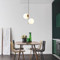 Nordic Style LED Pendant Light Glass Ball Metal Stem Classic Dining Room Living Room