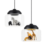 PICCOLO Glass Zoo Pendant Light Children's Bedroom, Dining & Living Room – Modern Style 