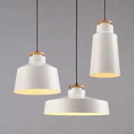 Modern LED Pendant Light Wood Metal Shade Restaurants Dining room Decor