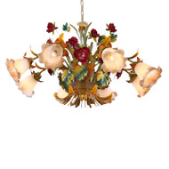 JARDIN Biophilic/Flower Glass Chandelier for  Sitting Room, Bedroom & Study - French Style 