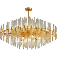 KEJO Glass Tubes Chandelier Light for Bedroom, Dining & Living Room - Post-modern Style