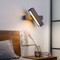 Modern LED Wall Light Metal Wood Rotatable Living Room Bedside Reading Light 