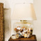 American Country Stly LED Tablel Lamp Glass Fabric Creative DIY Romance Light