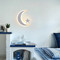 Modern Simple LED Wall Cute Acrylic Moon Snow Lamp Children's Bedroom Decor
