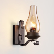 Industrial Style LED Wall Lamp Glass Shade Metal Lamp Study Room Corridor Decor