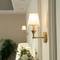 American Style LED Wall Lamp Fabrics Lampshade Metal Lamp Corridor Bedroom Decor