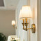 American Style LED Wall Lamp Fabrics Lampshade Metal Lamp Corridor Bedroom Decor