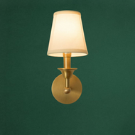 American Style LED Wall Lamp Fabrics Lampshade Brass Corridor Bedroom Decor