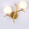 Modern LED Wall Lamp Glass Shade Metal Withe Lamp Living Room Bedroom Decor