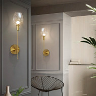 American Simple LED Wall Lamp Glass Shade Metal Lamp Living Room Hotel Decor