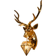 American LED Wall Lamp Gold/Silver Resin Deer Head Light Home Decoration