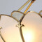 European Style LED Ceiling Light Copper Glass Lotus Shape Lampshade Home Hotel Decor 