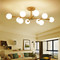 Glass Ball Shade Metal Light LED Ceiling Light Nordic Living Room Decor