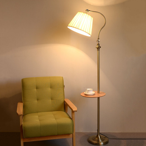 Vienna White, Stick Floor Lamp with shelf for Vintage and Traditional (main)