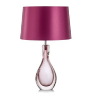 Modern LED Table Lamp Purple Fabric Lampshade Glass Holder Romantic Home Decor from Singapore best online lighting shop horizon lights