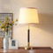 American Style LED Table Lamp Brass Fabric Lampshade Bedroom Living Room