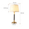 American Style LED Table Lamp Brass Fabric Lampshade Bedroom Living Room
