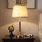American Style LED Table Lamp Copper Fabric Lampshade Bedroom Living Room