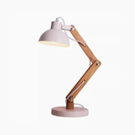 Modern LED Table Lamp Metal Shade Wood Adjustable Bedroom Study Room Illumination