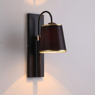 Modern Simple LED Wall Light Linen Lampshade Metal Bedside Background