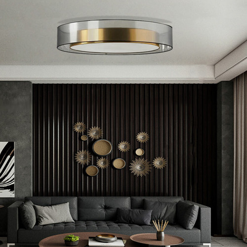 LARSEN Metal and PVC LED Ceiling Light for Living Room, Bedroom & Dining - Post-modern Style