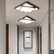 Modern LED Ceiling Light Metal Wooden Square Simple Bedroom Living Room