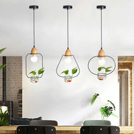Modern LED Pendant Light Creative Glass Metal Wood Bar Dining Room Decor