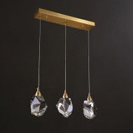 Modern LED Pendant Light Crystal Copper Diamond Shape Luxurious Home Decor