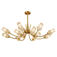 PATRICIA Brass LED Chandelier Light for Living Room, Bedroom & Dining - Post-Modern Style