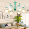 Modern LED Chandelier Light Ceramics Flower Lampshade Metal Colorful Living Room Bedroom from Singapore best online lighting shop horizon lights