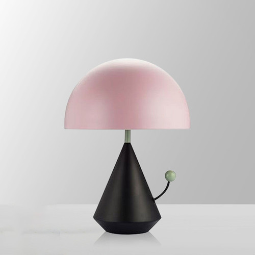 Modern LED Table Lamp Metal Mushroom Shape Cute Bedroom Living Room