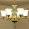 YOYO Copper Glass Chandelier LED Light for Living Room，Bedroom & Study - European Style