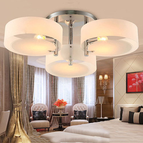  Modern LED Ceiling Light Acrylic Lampshade Metal Bedroom Living Room