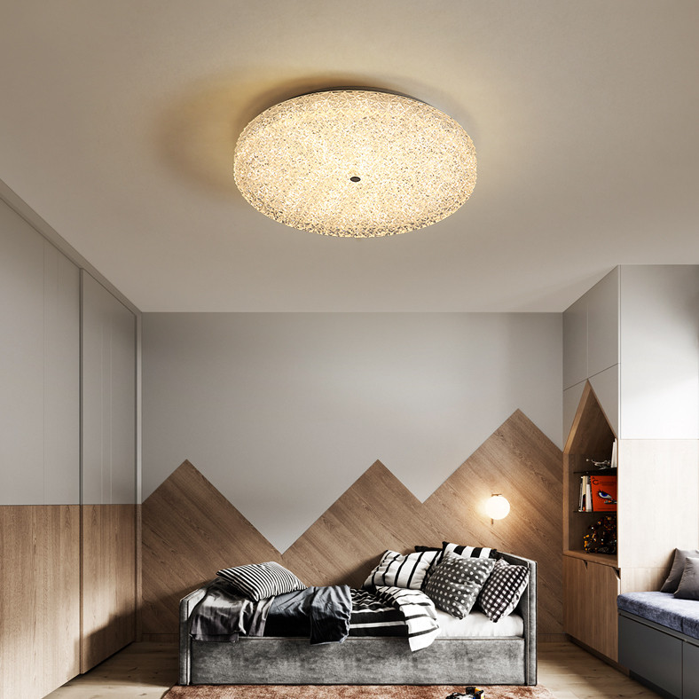 Modern LED Ceiling Light Crystal Disc Metal Simple Bedroom Corridor Decor