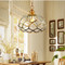 American LED Pendant Light Brass Glass Joint Simple Dining Room Bedroom
