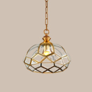 American LED Pendant Light Brass Glass Joint Simple Dining Room Bedroom
