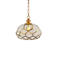 American LED Pendant Light Brass Glass Joint Simple Dining Room Bedroom