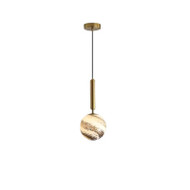 Modern LED Pendant Light Brass Glass Planet Creative Bar Dining Room