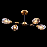 Modern LED Chandelier Light Glass Lampshade Metal Molecular Lamp Living Room