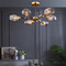 Modern LED Chandelier Light Glass Lampshade Metal Molecular Lamp Living Room
