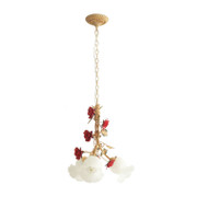 FLEUR Rose Glass Chandelier Light for Dining Room, Shop & Restaurant - American Country Style 