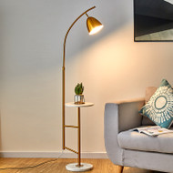 CELINE Dimmable Metal Floor Lamp with shelf for Bedroom, Living Room & Study - Modern Style