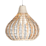 Tigerwood, rattan pendant light for Asian and Rustic