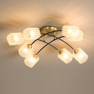 Modern LED Ceiling Light Glass Lampshade Brass Bedroom Living Room Decor
