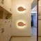 Modern LED Wall Light Wood Metal Whale Shape Unique Calming Bedroom Corrider from Singapore best online lighting shop horizon lights