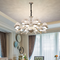 Modern LED Chandelier Light Metal Glass Shade K9 Crystal Decoration Living Room Decor